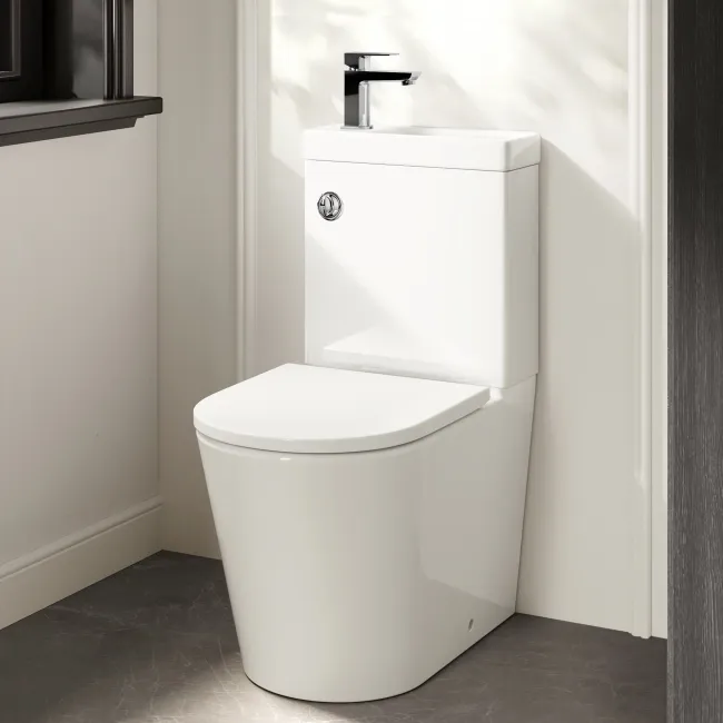 Loma 2-In-1 Combined Wash Basin & Rimless Toilet With Premium Soft Close Seat