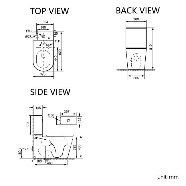 Loma 2-In-1 Combined Wash Basin & Rimless Toilet With Premium Soft Close Seat