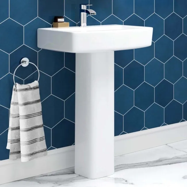 Portland Square Pedestal Basin 570mm