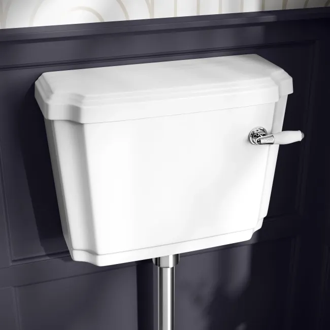 Hudson Traditional Low-Level Toilet With Cashmere Pink Seat & Pedestal Basin - Single Tap Hole