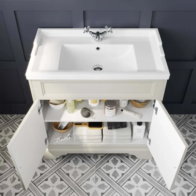 Lucia Chalk White Basin Vanity 830mm