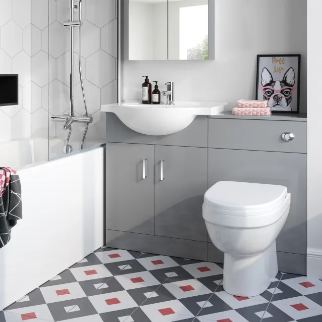 Quartz Stone Grey Combination Vanity Basin and Seattle Toilet 1150mm