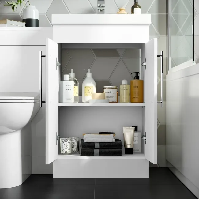 Avon Gloss White Combination Vanity Basin and Aruba Toilet 1000mm