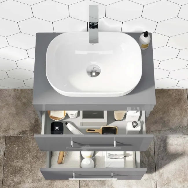 Avon Stone Grey Drawer 600mm - Excludes Counter Top Basin