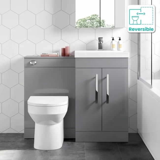 Avon Stone Grey Combination Vanity Basin and Miami Toilet 1000mm