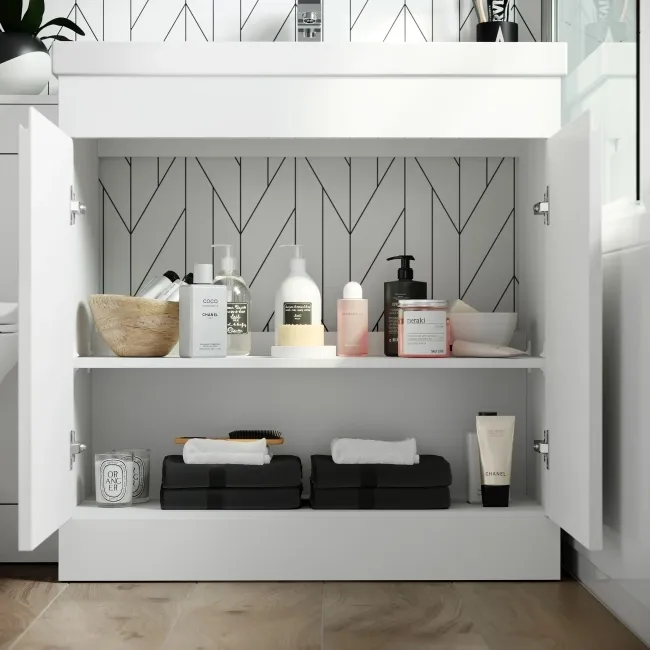 Trent Gloss White Combination Vanity Basin and Aruba Toilet 1300mm