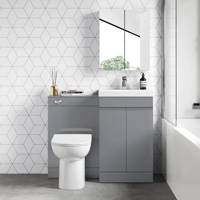 Trent Stone Grey Combination Vanity Basin and Aruba Toilet 1000mm