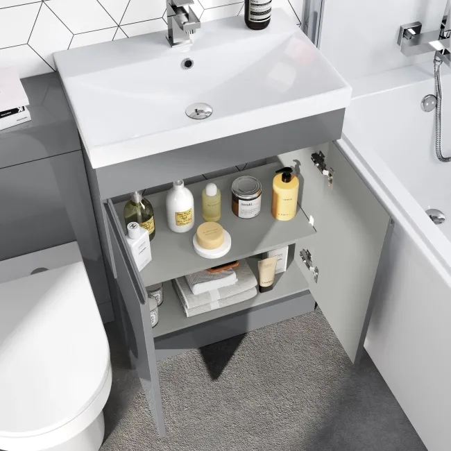 Trent Stone Grey Combination Vanity Basin and Miami Toilet 1100mm