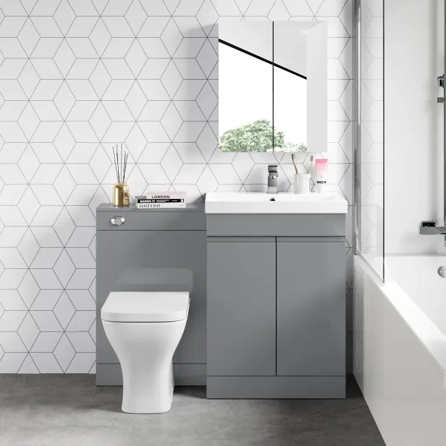 Trent Stone Grey Combination Vanity Basin and Atlanta Toilet 1100mm