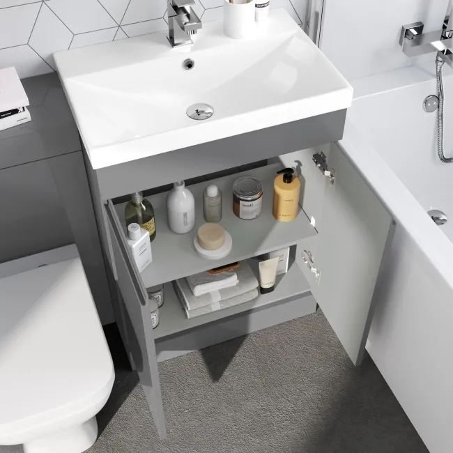 Trent Stone Grey Combination Vanity Basin and Atlanta Toilet 1100mm