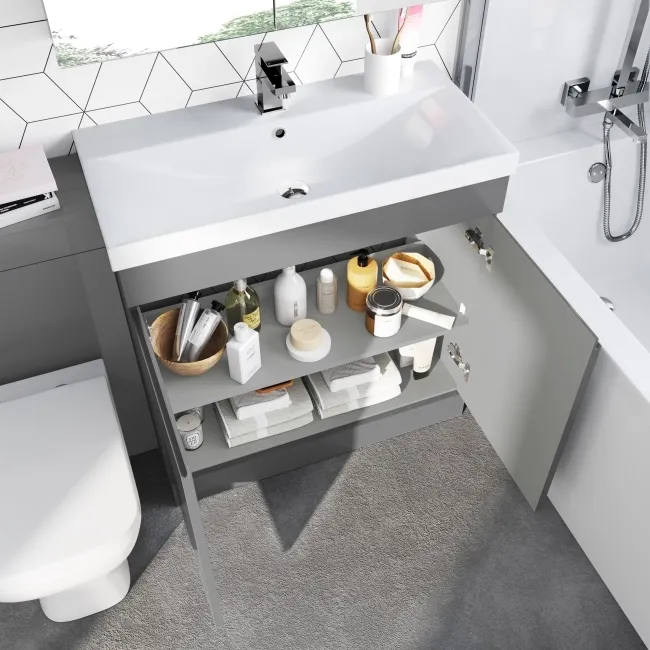 Trent Stone Grey Combination Vanity Basin and Atlanta Toilet 1300mm