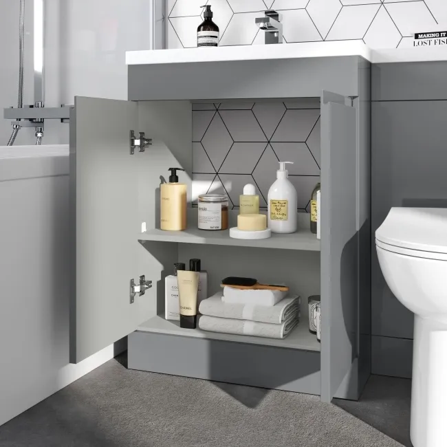 Trent Stone Grey Combination Vanity Basin and Aruba Toilet 1100mm - Left Handed