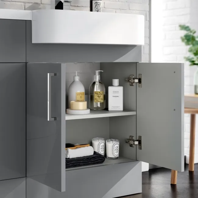 Harper Stone Grey Combination Vanity Basin and Aruba Toilet 1200mm - Right Handed