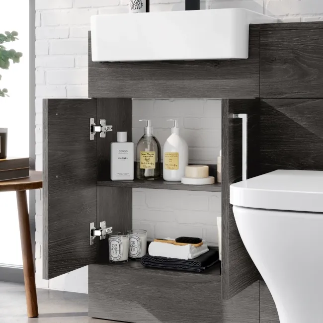 Harper Charcoal Elm Combination Vanity Basin & Atlanta Toilet 1000mm