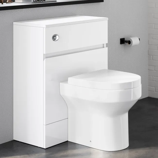 Foster Gloss White Back To Wall Unit and Denver Toilet