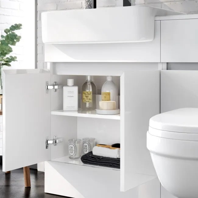 Foster Gloss White Combination Vanity Basin and Seattle Toilet 1200mm