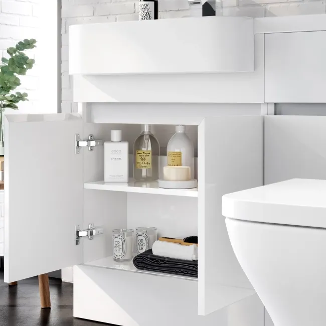 Foster Gloss White Combination Vanity Basin and Atlanta Toilet 1200mm - Left Handed