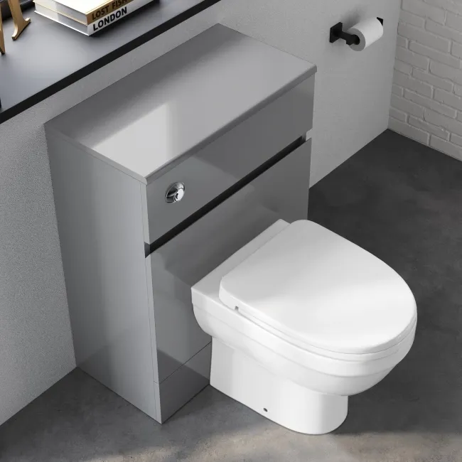 Foster Stone Grey Back To Wall Unit and Seattle Toilet