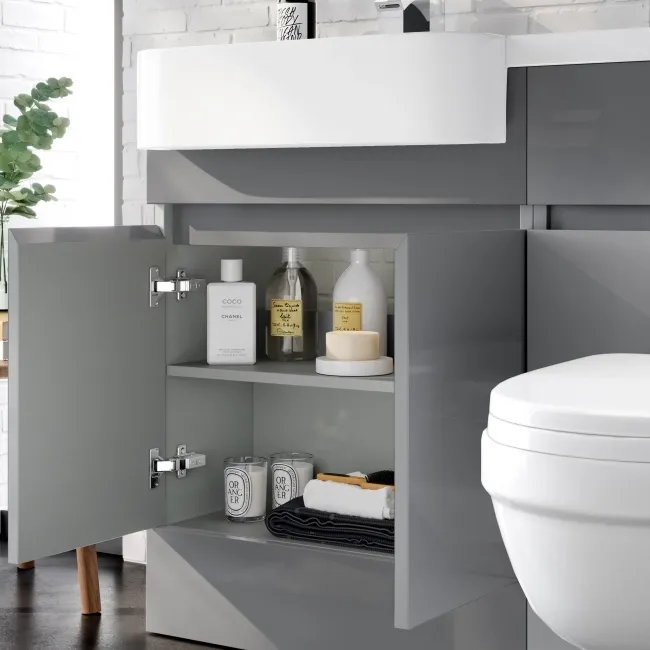 Foster Stone Grey Combination Vanity Basin and Seattle Toilet 1200mm - Left Handed