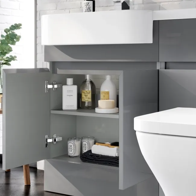 Foster Stone Grey Combination Vanity Basin and Atlanta Toilet 1200mm - Left Handed