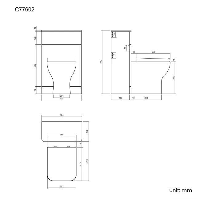 Corsica Curved Storm Grey Slimline Back To Wall Unit and Atlanta Toilet