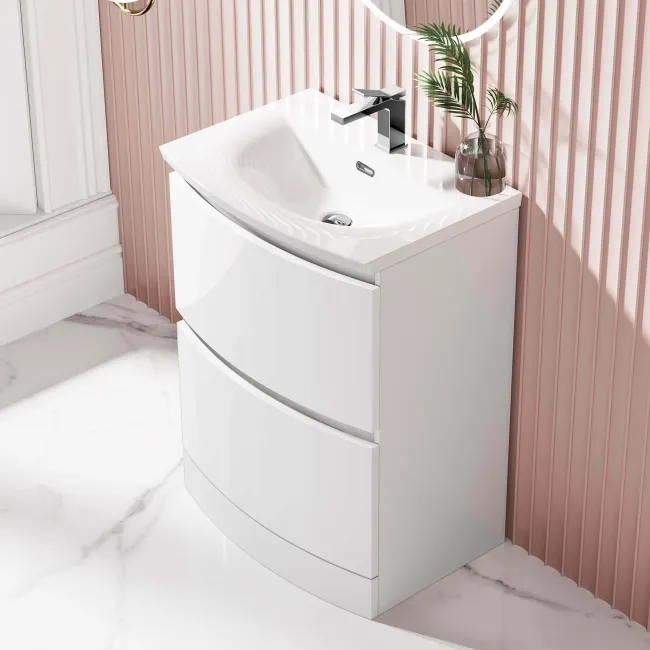 Bali Gloss White Basin Drawer Vanity 600mm