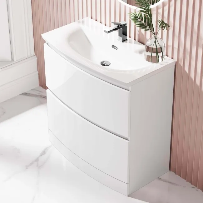 Bali Gloss White Basin Drawer Vanity 800mm