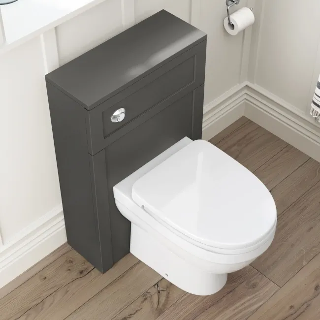 Bermuda Graphite Grey Combination Vanity Basin and Seattle Toilet 1100mm