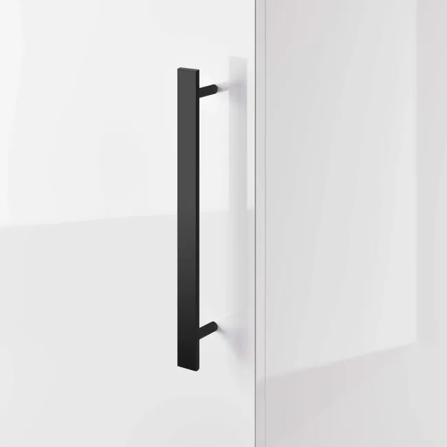 Avon Gloss White Wall Hung Tall Cabinet 1200x300mm - Black Accents