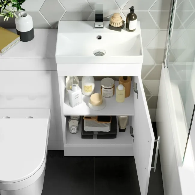 Avon Gloss White Combination Vanity Basin and Miami Toilet 950mm