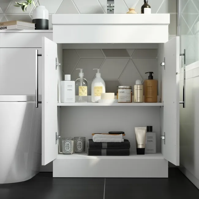 Avon Gloss White Combination Vanity Basin and Boston Toilet 1100mm