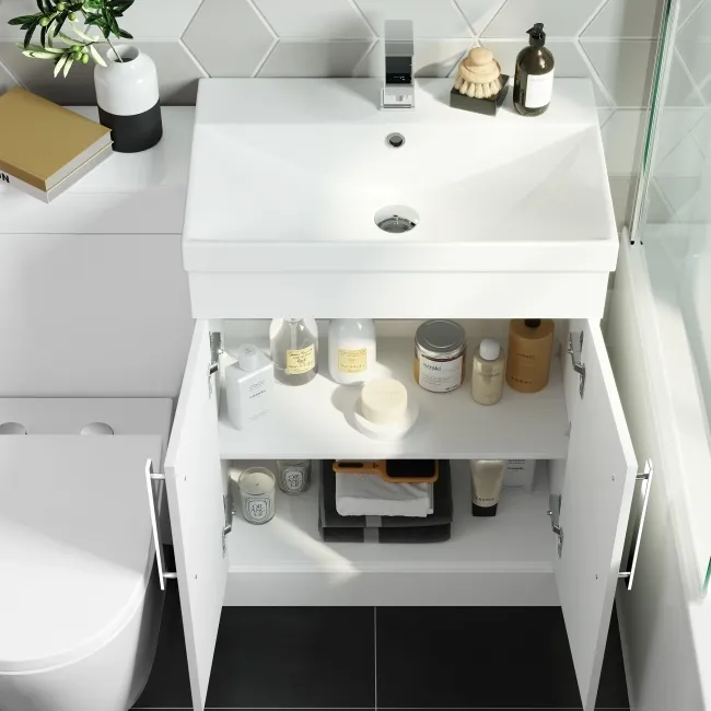 Avon Gloss White Combination Vanity Basin and Boston Toilet 1100mm