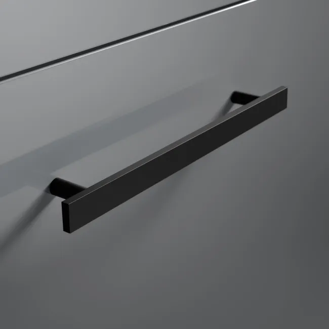 Avon Stone Grey Combination Basin Drawer and Boston Toilet 1100mm - Black Accents