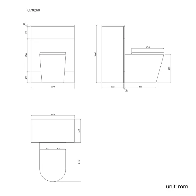 Harper Stone Grey Back To Wall Unit and Boston Toilet
