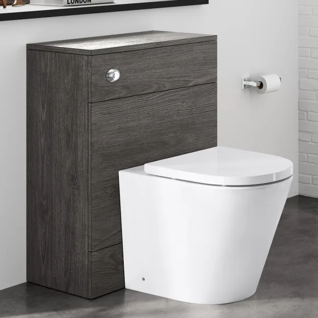 Charcoal Elm Back To Wall Unit and Boston Toilet