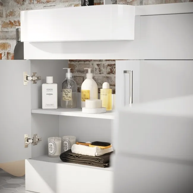 Harper Gloss White Combination Vanity Basin and Boston Toilet 1200mm - Left Handed