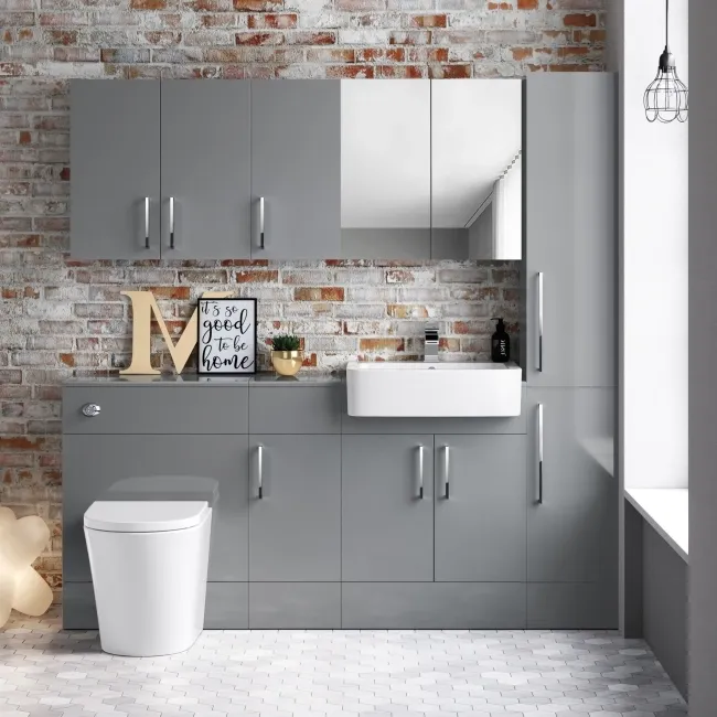 Harper Stone Grey Combination Vanity Basin and Boston Toilet 1500mm