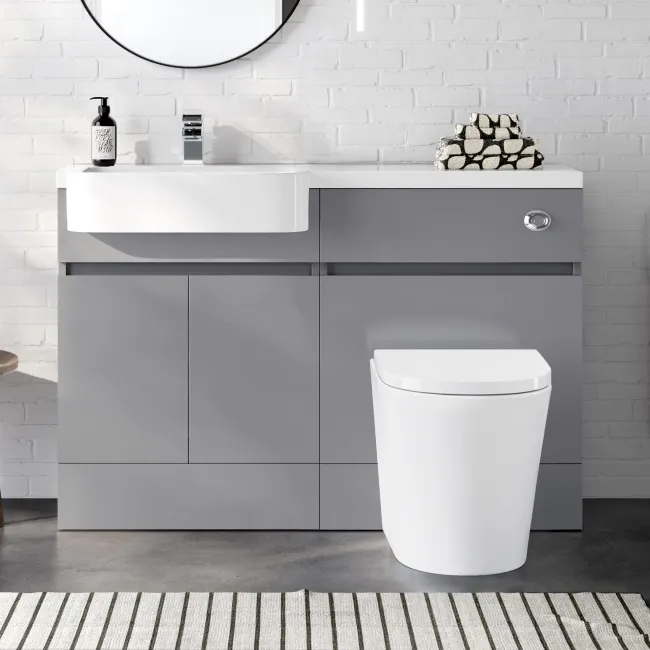 Foster Stone Grey Combination Vanity Basin and Boston Toilet 1200mm - Left Handed