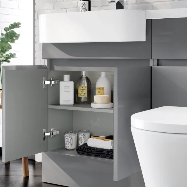 Foster Stone Grey Combination Vanity Basin and Boston Toilet 1200mm - Left Handed