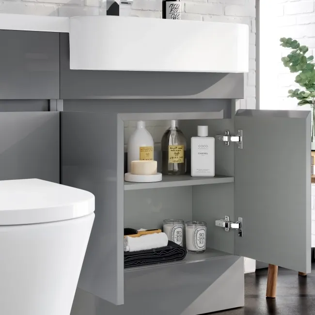 Foster Stone Grey Combination Vanity Basin and Boston Toilet 1200mm - Right Handed