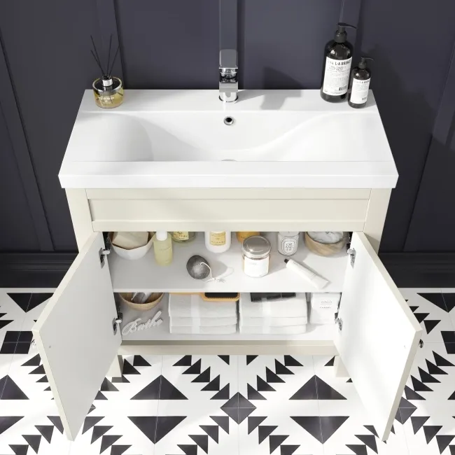 Bermuda Chalk White Combination Vanity Basin and Boston Toilet 1300mm