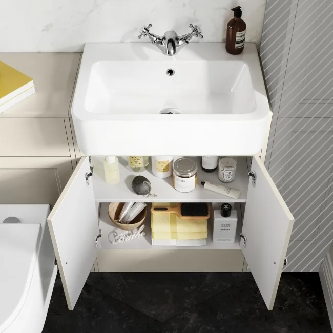 Monaco Chalk White Combination Vanity Basin and Boston Toilet 1200mm