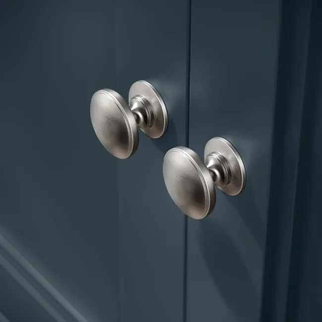 Monaco Inky Blue Combination Vanity Basin with Marble Top and Hudson Toilet with Wooden Seat 1500mm