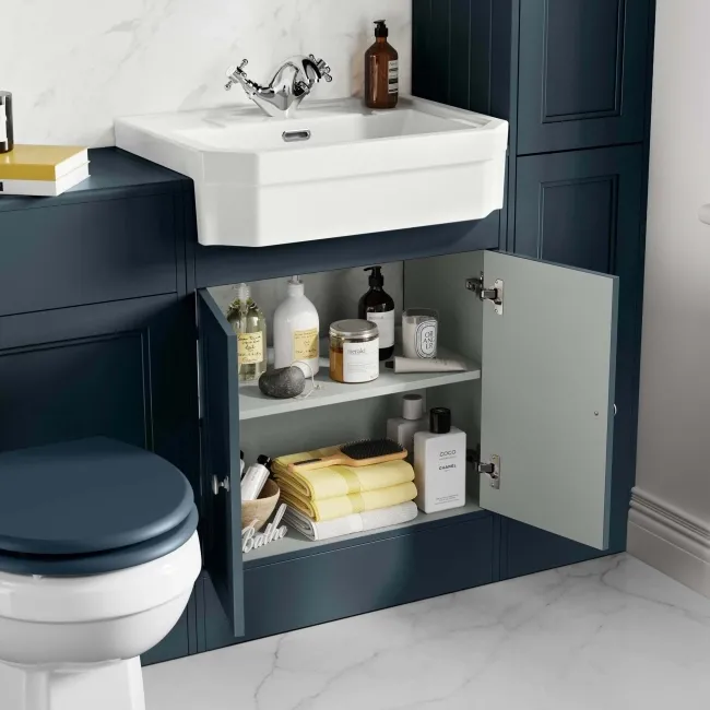 Monaco Inky Blue Traditional Basin Vanity 600mm