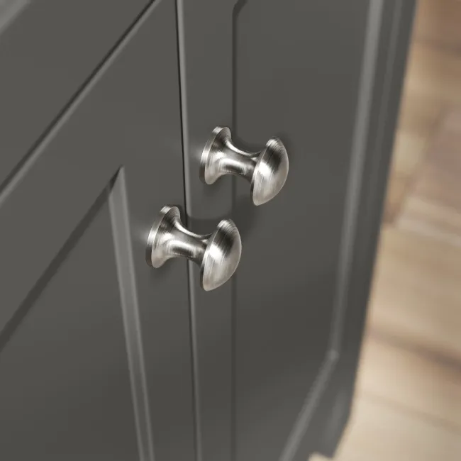 Bermuda Graphite Grey Combination Vanity Basin and Hudson Toilet with Wooden Seat 1300mm