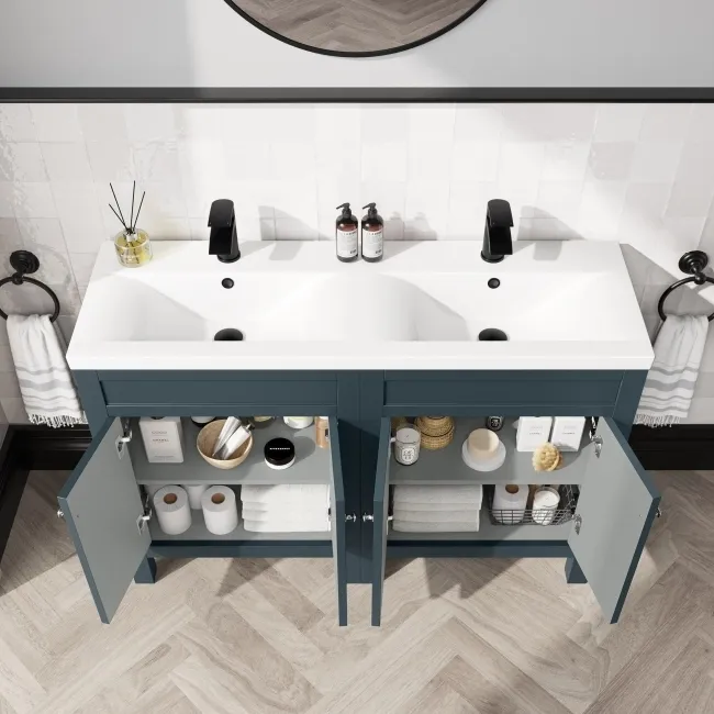 Bermuda Inky Blue Double Basin Vanity 1200mm