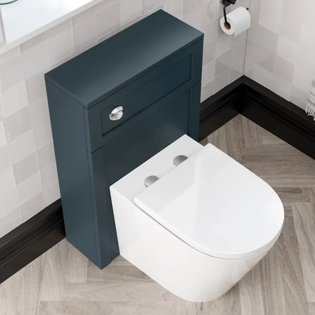 Bermuda Inky Blue Combination Vanity Basin and Boston Toilet 1100mm