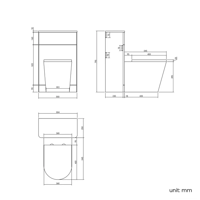 Corsica Curved Inky Blue Slimline Back To Wall Unit and Boston Toilet