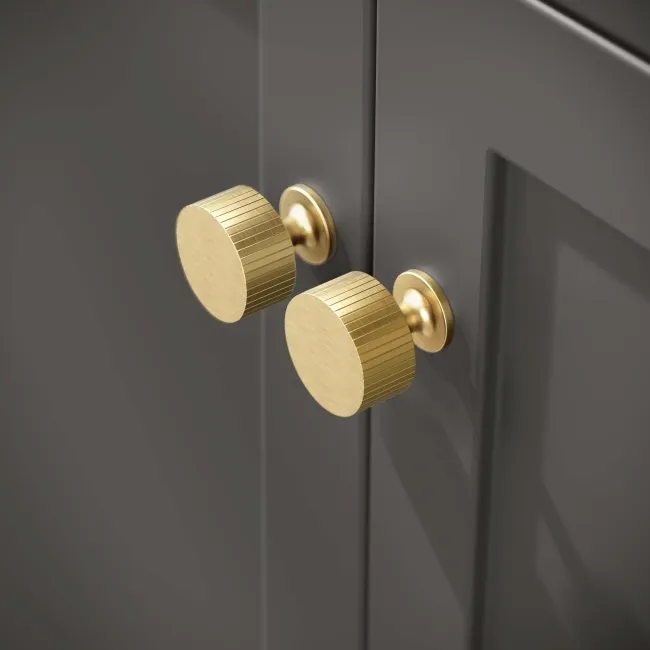 Bermuda Graphite Grey Basin Vanity 800mm - Brushed Brass Accents