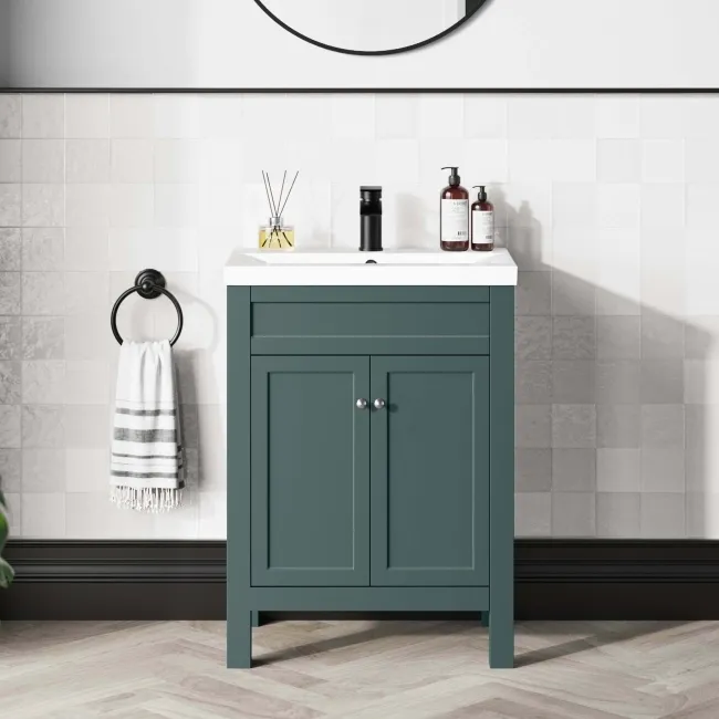 Bermuda Midnight Green Basin Vanity 600mm